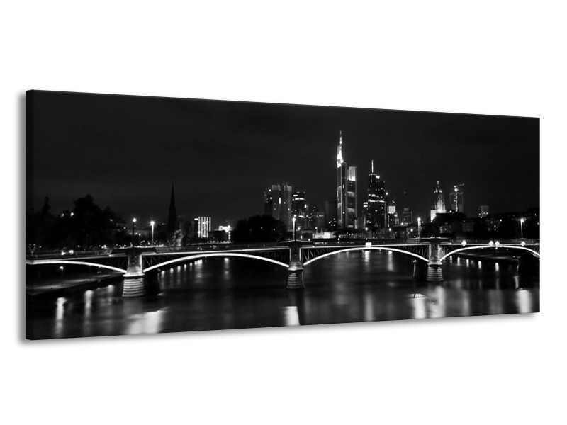 Canvas schilderij Brug | Grijs, Zwart, Wit | 145x58cm 1Luik