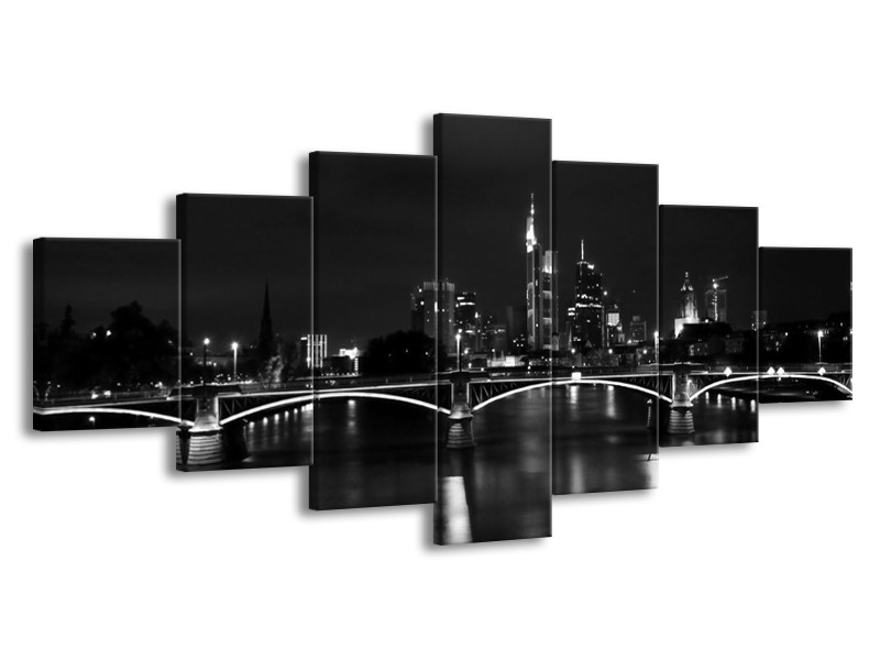 Glas schilderij Brug | Grijs, Zwart, Wit | 210x100cm 7Luik