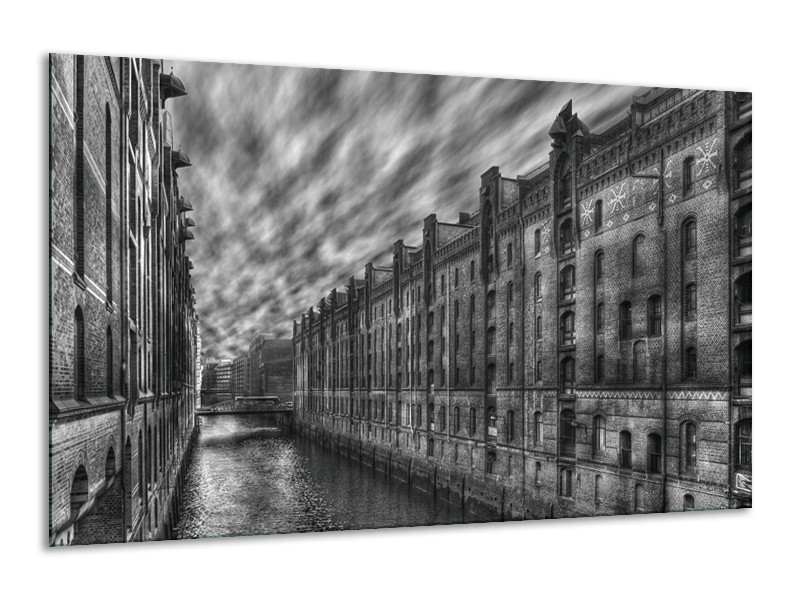 Canvas schilderij Gebouw | Grijs, Zwart, Wit | 120x70cm 1Luik