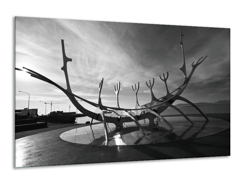 Canvas schilderij Kunst | Grijs, Zwart, Wit | 120x70cm 1Luik