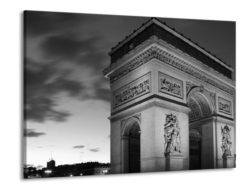 Glas schilderij Parijs | Grijs, Zwart, Wit | 100x70cm 1Luik