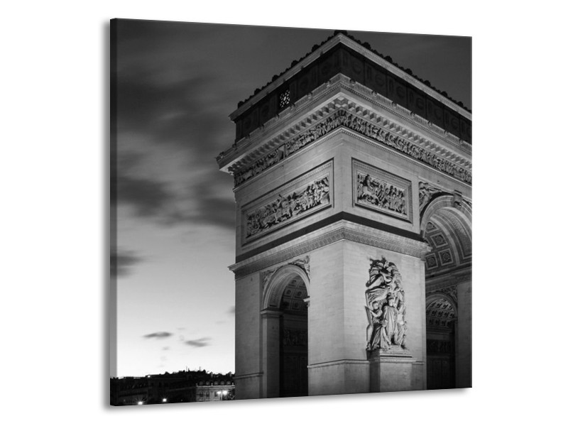 Glas schilderij Parijs | Grijs, Zwart, Wit | 70x70cm 1Luik