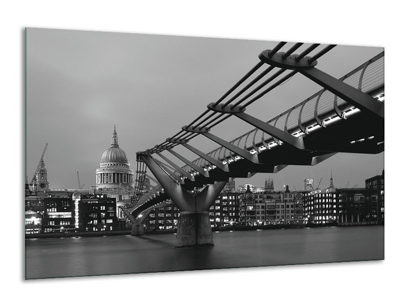 Canvas schilderij Brug | Grijs, Zwart, Wit | 120x70cm 1Luik