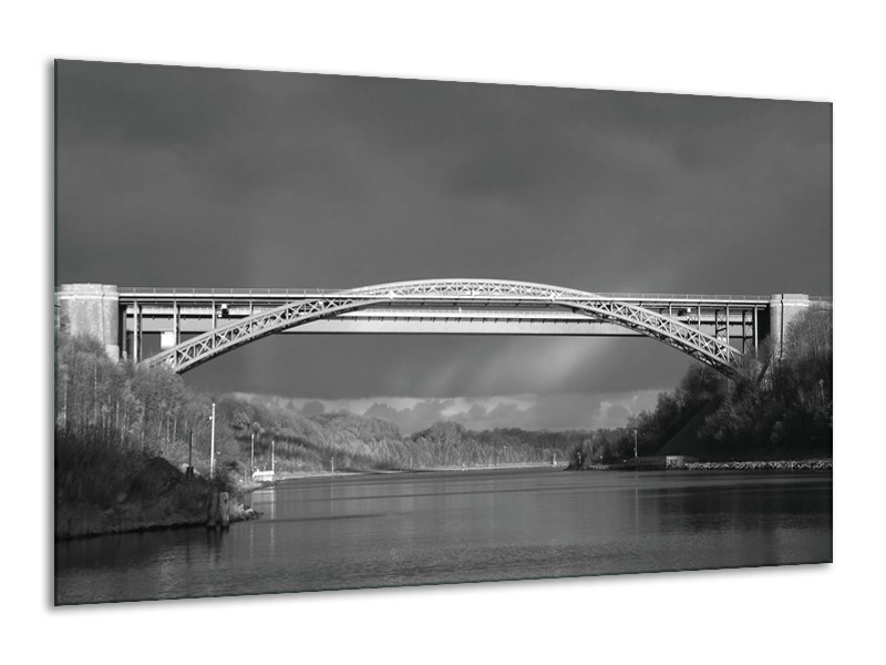 Canvas schilderij Brug | Grijs, Zwart, Wit | 120x70cm 1Luik