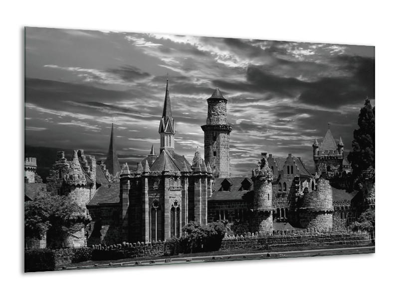 Canvas schilderij Gebouw | Grijs, Zwart, Wit | 120x70cm 1Luik