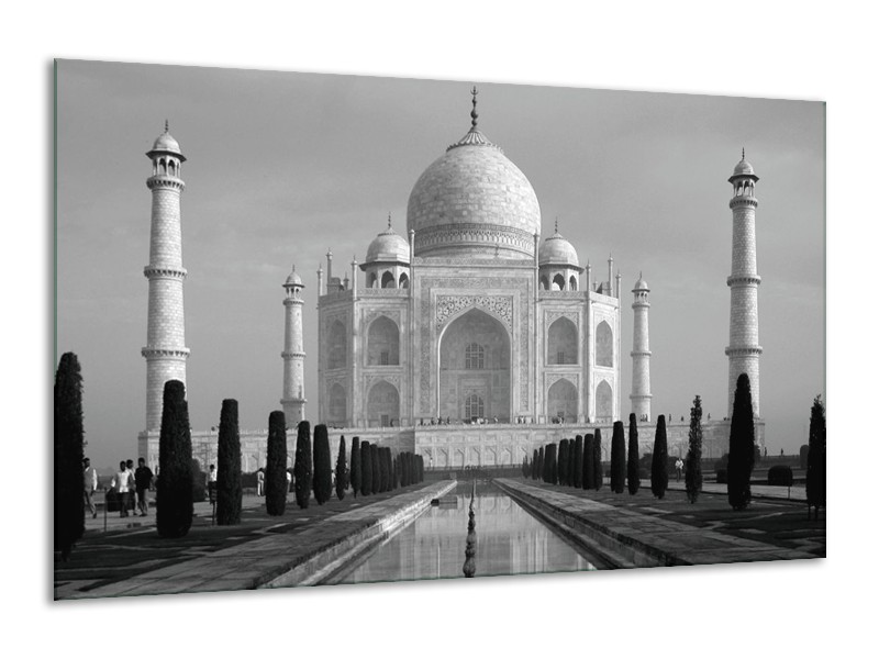 Canvas schilderij Taj Mahal | Grijs, Zwart, Wit | 120x70cm 1Luik