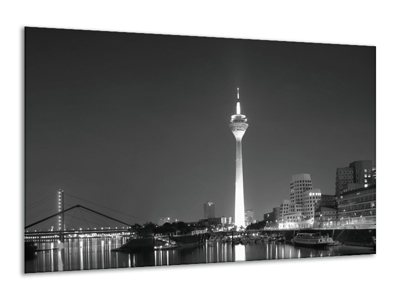 Canvas schilderij Rotterdam | Grijs, Zwart, Wit | 120x70cm 1Luik