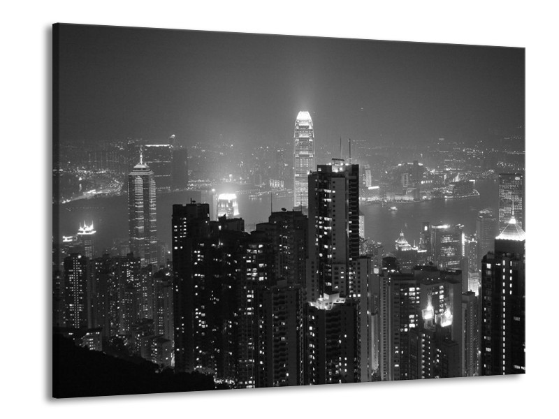 Canvas schilderij Gebouw | Grijs, Zwart, Wit | 100x70cm 1Luik