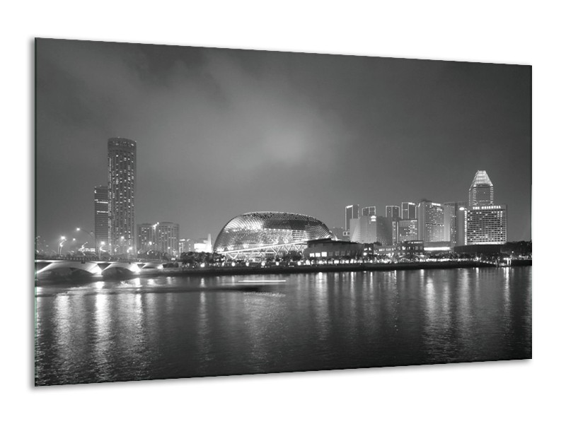 Canvas schilderij Stad | Grijs, Zwart, Wit | 120x70cm 1Luik