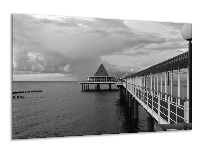 Canvas schilderij Brug | Grijs, Zwart, Wit | 120x70cm 1Luik