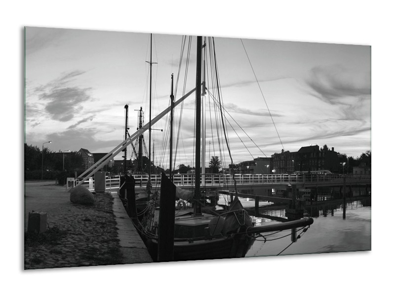 Canvas schilderij Boot | Grijs, Zwart, Wit | 120x70cm 1Luik
