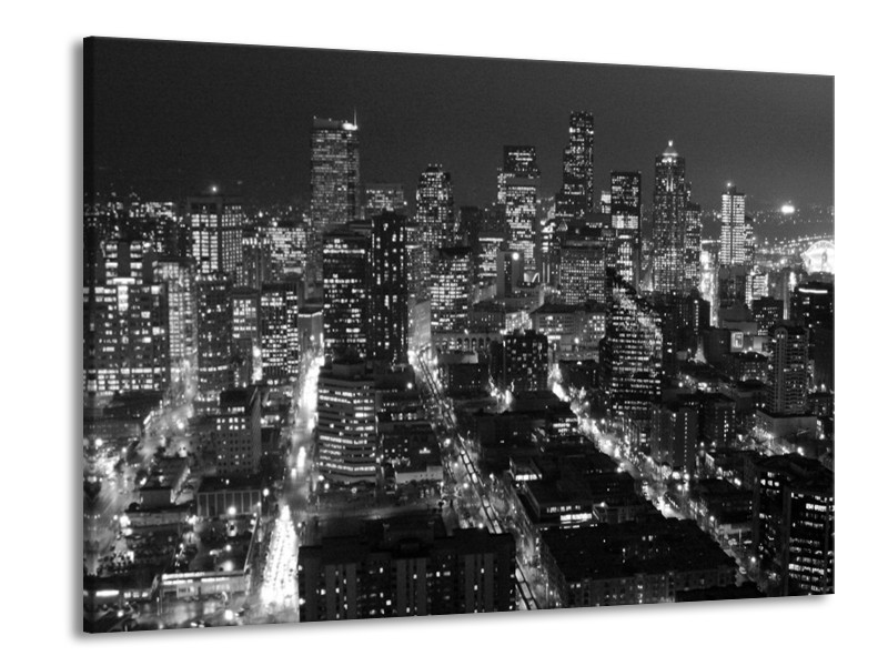 Canvas schilderij New York | Zwart, Grijs | 100x70cm 1Luik