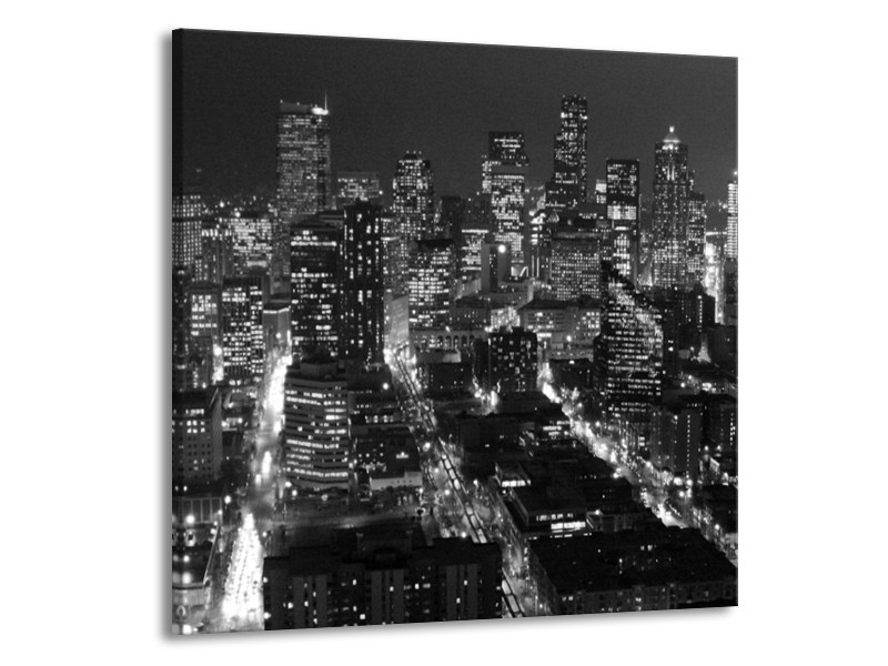 Canvas schilderij New York | Zwart, Grijs | 50x50cm 1Luik