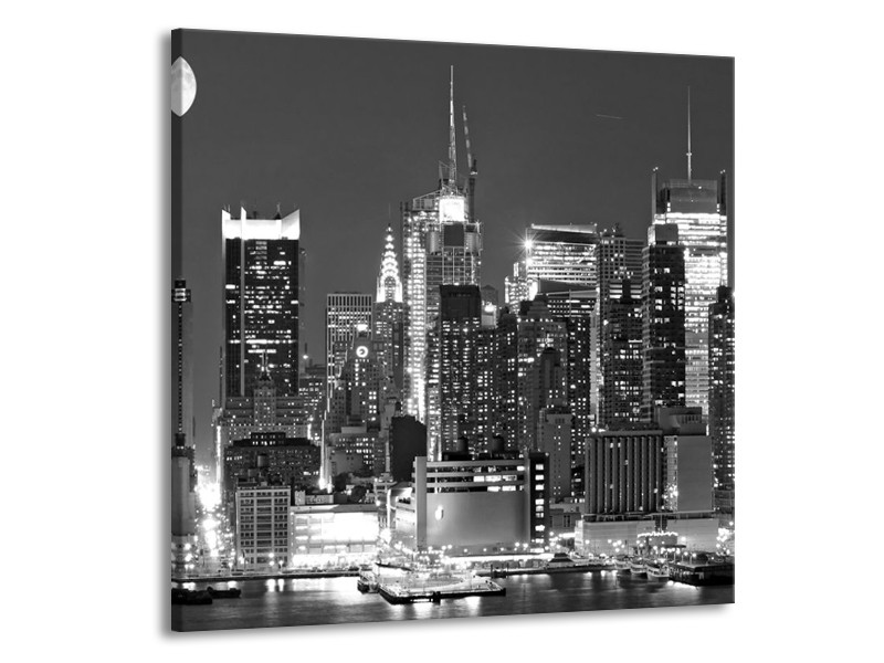 Canvas schilderij New York | Grijs, Zwart, Wit | 50x50cm 1Luik