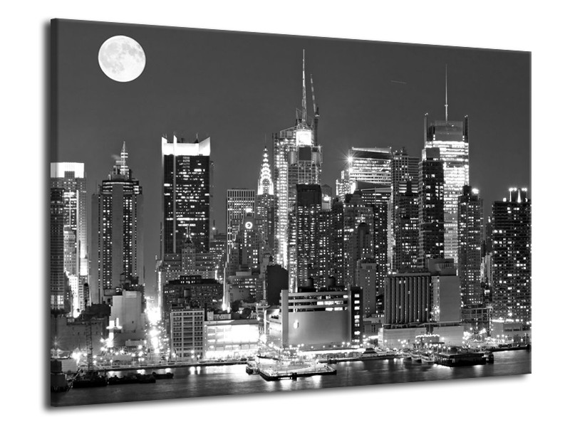 Canvas schilderij New York | Grijs, Zwart, Wit | 70x50cm 1Luik