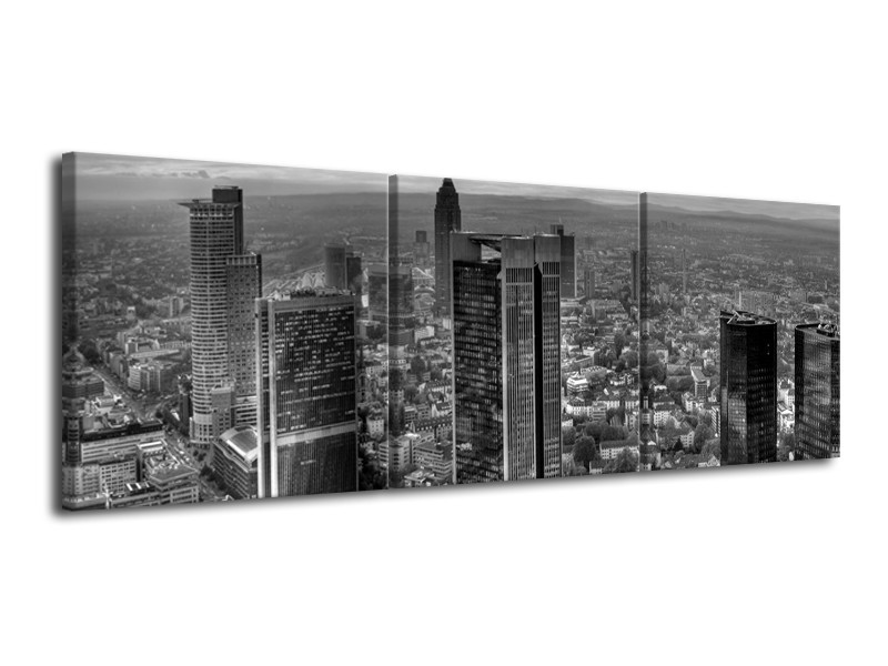 Canvas schilderij New York | Grijs, Zwart, Wit | 120x40cm 3Luik