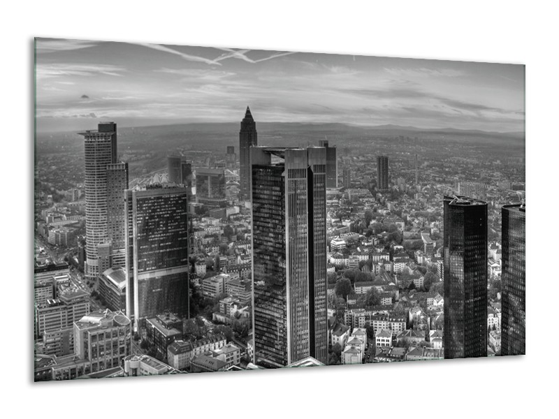 Glas schilderij New York | Grijs, Zwart, Wit | 120x70cm 1Luik