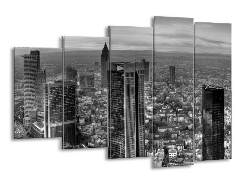 Canvas schilderij New York | Grijs, Zwart, Wit | 150x100cm 5Luik