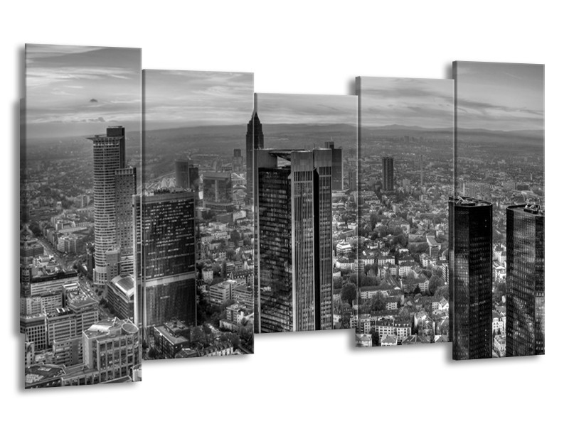 Canvas schilderij New York | Grijs, Zwart, Wit | 150x80cm 5Luik