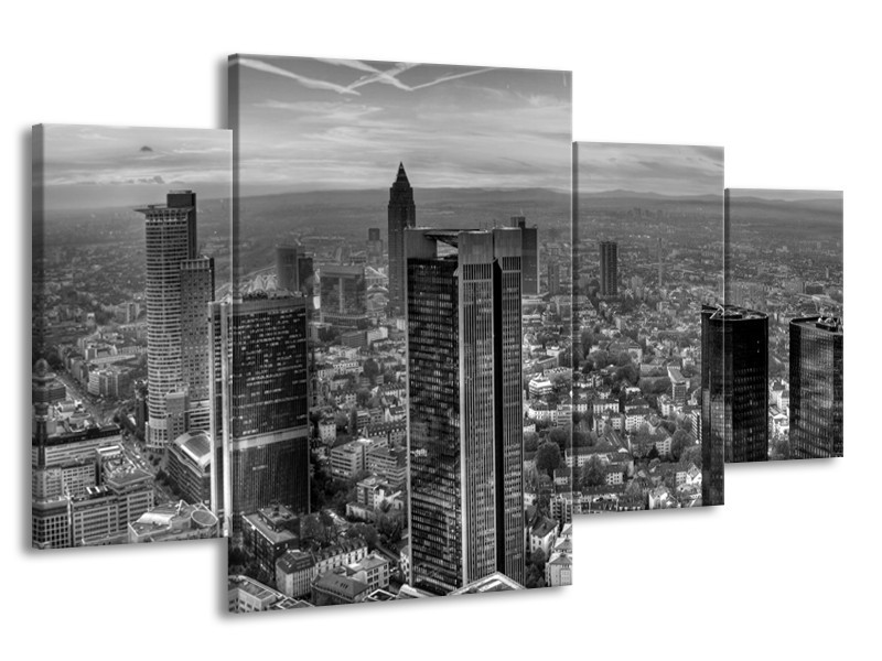 Glas schilderij New York | Grijs, Zwart, Wit | 160x90cm 4Luik