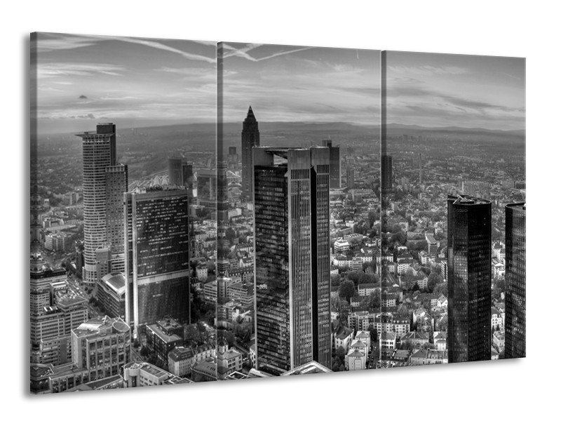 Canvas schilderij New York | Grijs, Zwart, Wit | 165x100cm 3Luik
