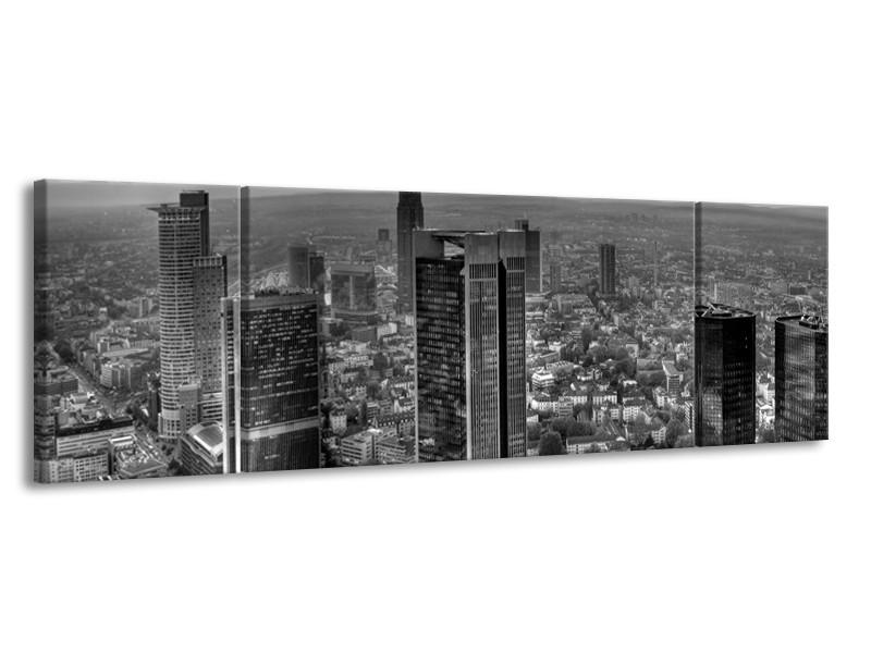 Canvas schilderij New York | Grijs, Zwart, Wit | 170x50cm 3Luik