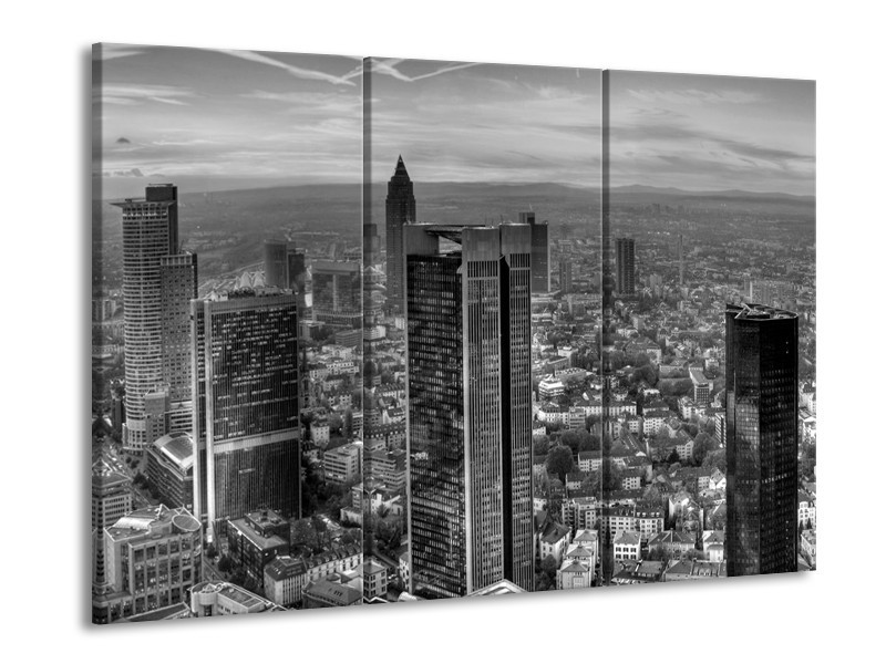 Glas schilderij New York | Grijs, Zwart, Wit | 90x60cm 3Luik