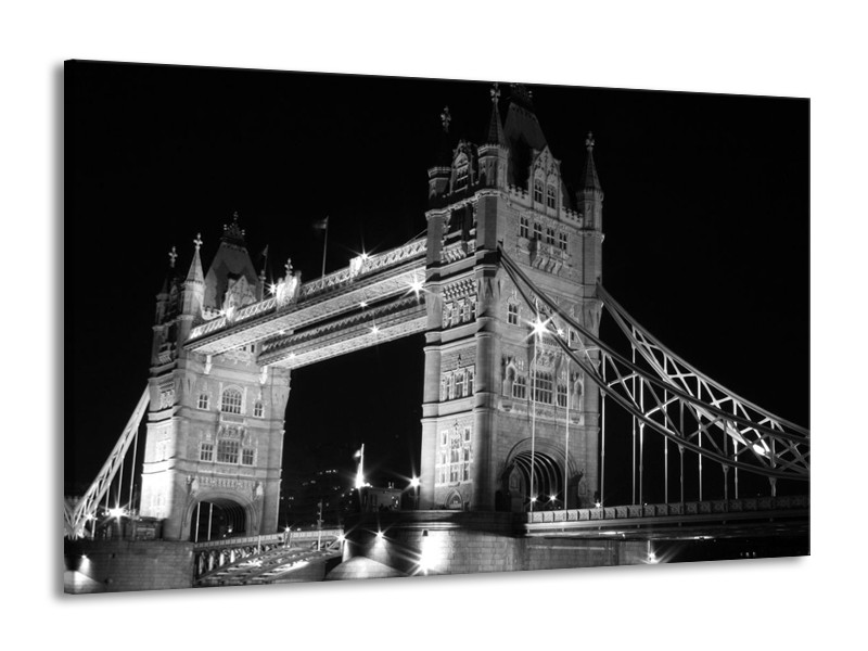 Canvas schilderij Gebouw | Grijs, Zwart, Wit | 140x90cm 1Luik