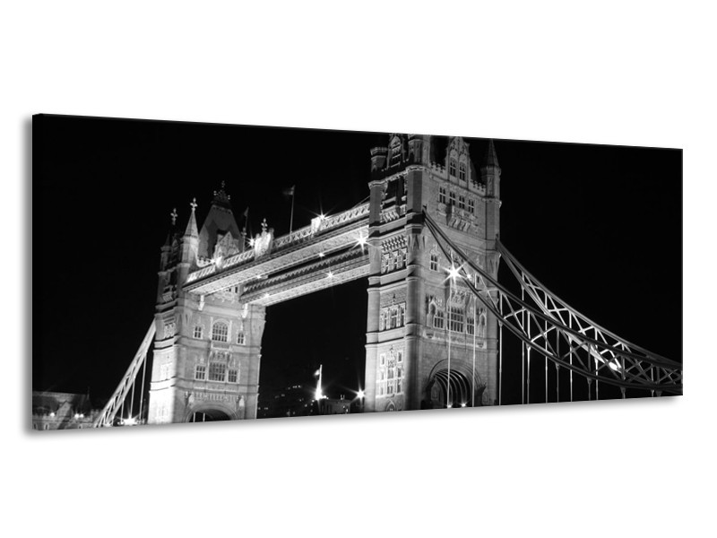 Glas schilderij Gebouw | Grijs, Zwart, Wit | 145x58cm 1Luik