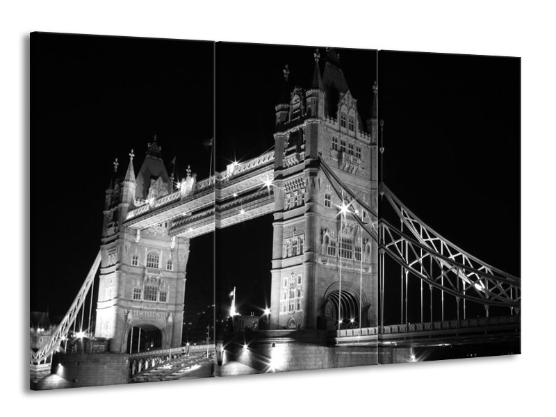 Canvas schilderij Gebouw | Grijs, Zwart, Wit | 165x100cm 3Luik