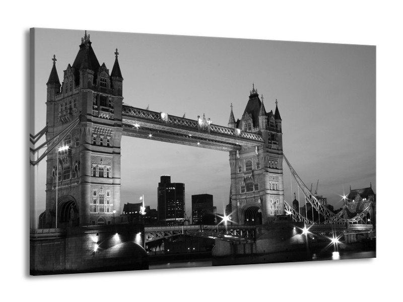 Canvas schilderij Gebouw | Grijs, Zwart, Wit | 140x90cm 1Luik