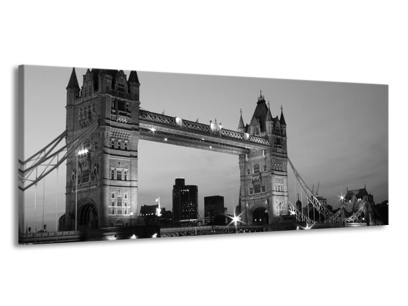 Glas schilderij Gebouw | Grijs, Zwart, Wit | 145x58cm 1Luik