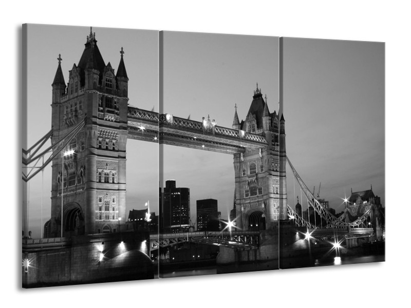 Canvas schilderij Gebouw | Grijs, Zwart, Wit | 165x100cm 3Luik