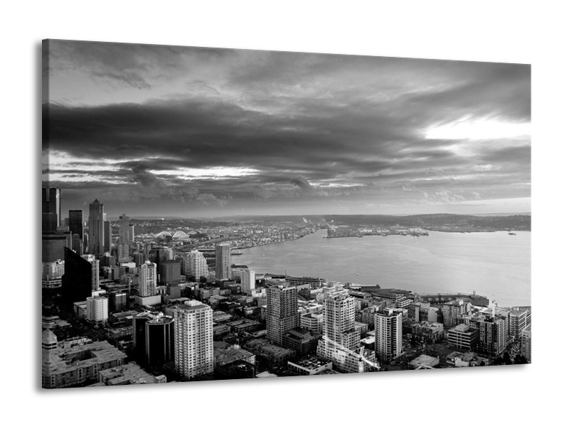 Canvas schilderij New York | Grijs, Zwart, Wit | 140x90cm 1Luik