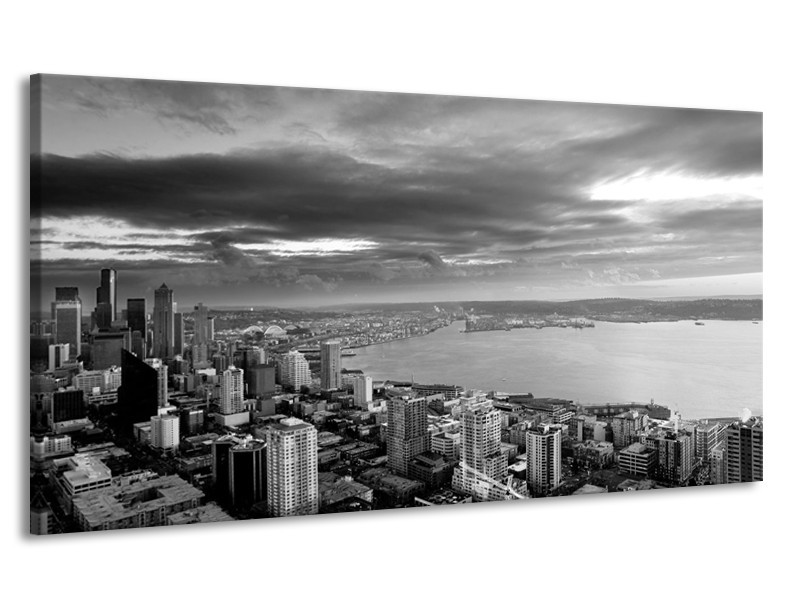 Canvas schilderij New York | Grijs, Zwart, Wit | 170x90cm 1Luik