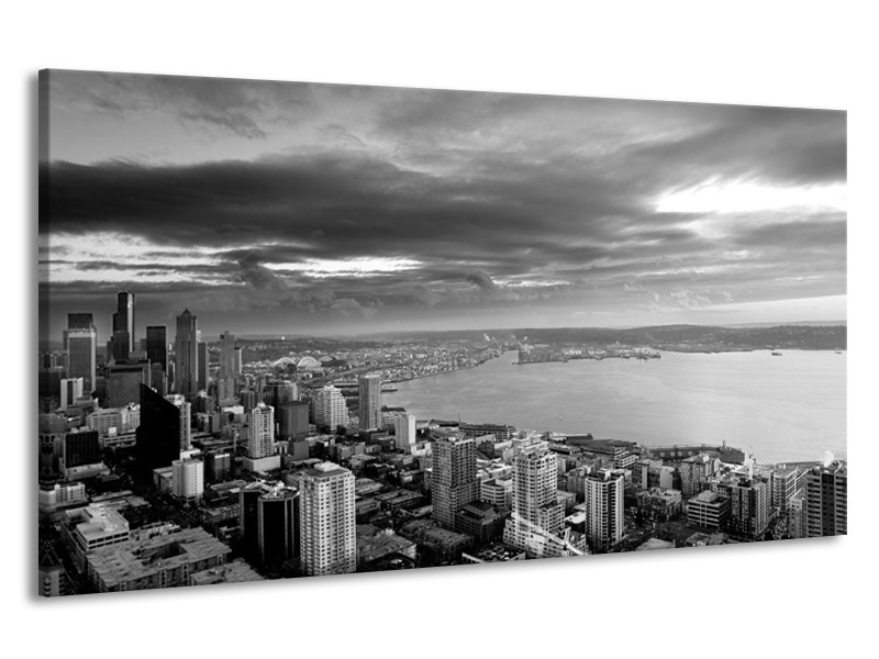 Canvas schilderij New York | Grijs, Zwart, Wit | 190x100cm 1Luik