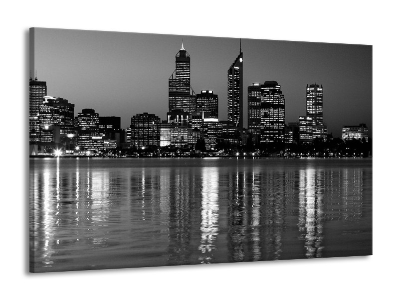 Canvas schilderij Gebouw | Grijs, Zwart, Wit | 140x90cm 1Luik