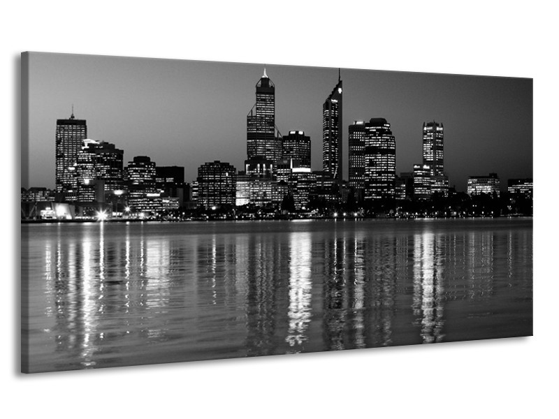 Canvas schilderij Gebouw | Grijs, Zwart, Wit | 170x90cm 1Luik