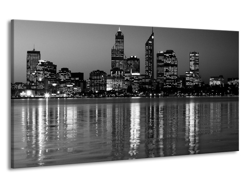 Canvas schilderij Gebouw | Grijs, Zwart, Wit | 190x100cm 1Luik