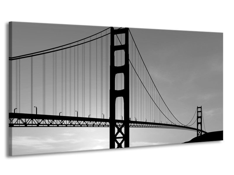 Canvas schilderij Brug | Grijs, Zwart, Wit | 170x90cm 1Luik