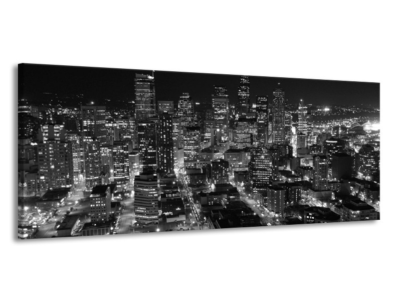 Glas schilderij Gebouw | Grijs, Zwart, Wit | 145x58cm 1Luik