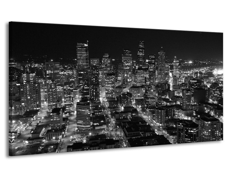 Canvas schilderij Gebouw | Grijs, Zwart, Wit | 170x90cm 1Luik