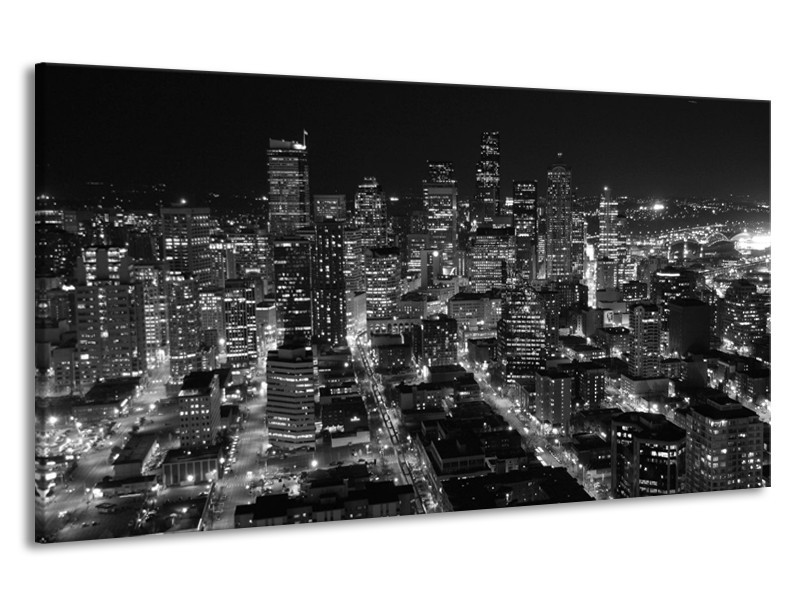 Canvas schilderij Gebouw | Grijs, Zwart, Wit | 190x100cm 1Luik