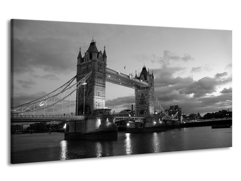 Canvas schilderij Brug | Grijs, Zwart, Wit | 190x100cm 1Luik