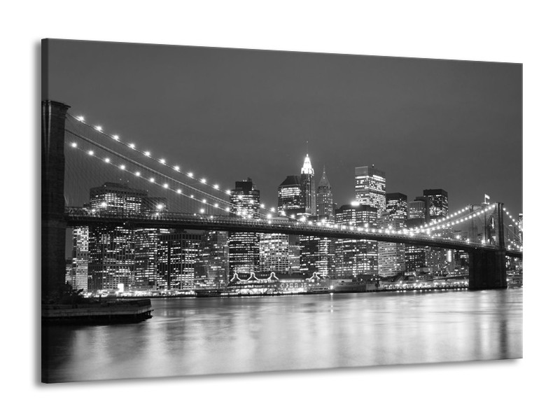 Canvas schilderij Brug | Grijs, Zwart, Wit | 140x90cm 1Luik