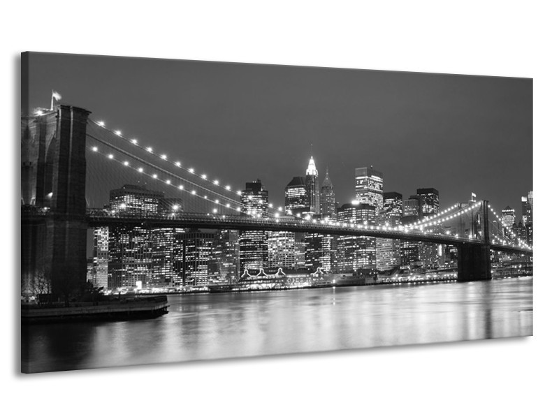 Canvas schilderij Brug | Grijs, Zwart, Wit | 170x90cm 1Luik