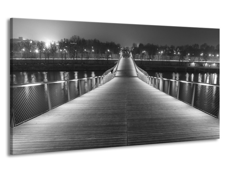 Canvas schilderij Brug | Grijs, Zwart, Wit | 190x100cm 1Luik