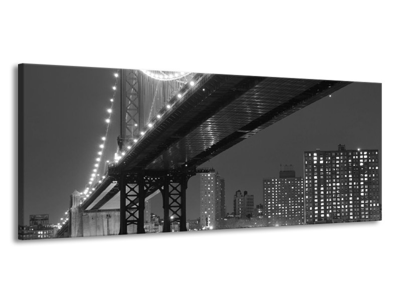 Glas schilderij Brug | Grijs, Zwart, Wit | 145x58cm 1Luik