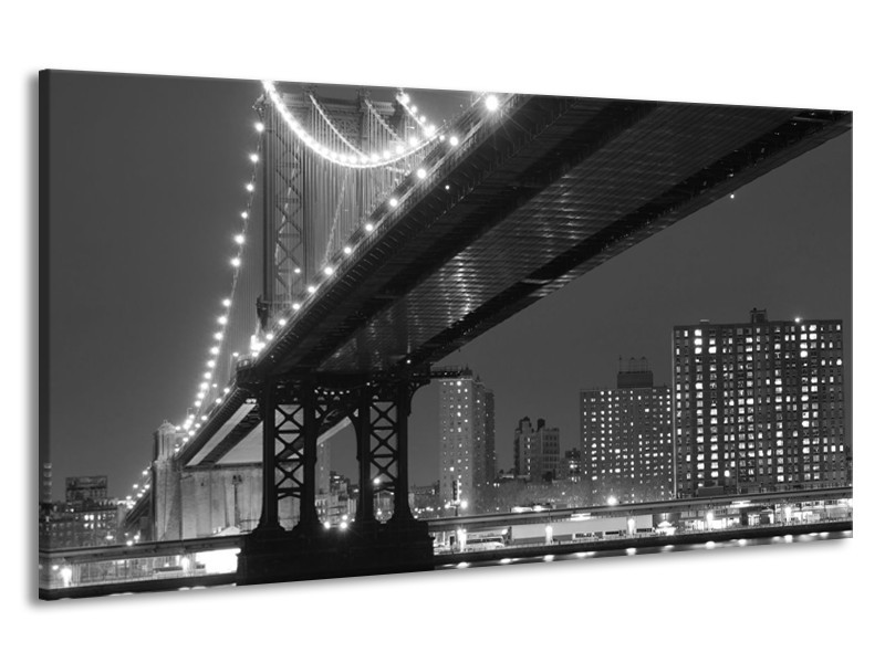 Canvas schilderij Brug | Grijs, Zwart, Wit | 190x100cm 1Luik