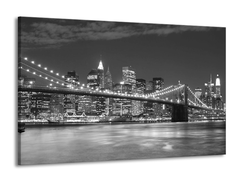 Canvas schilderij Brug | Grijs, Zwart, Wit | 140x90cm 1Luik
